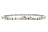 Art Deco Platinum French cut Diamond Line Bracelet