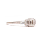 Platinum Emerald & Baguette Cut Diamond Ring