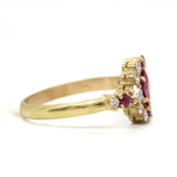 Handmade 18k Gold Natural Ruby and French Cut Diamond Engagement Ring