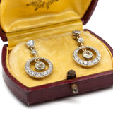 Edwardian 18K Gold and Platinum Old Diamond Earrings