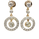 Edwardian 18K Gold and Platinum Old Diamond Earrings