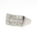 Handmade Platinum Natural French cut Diamond Ring