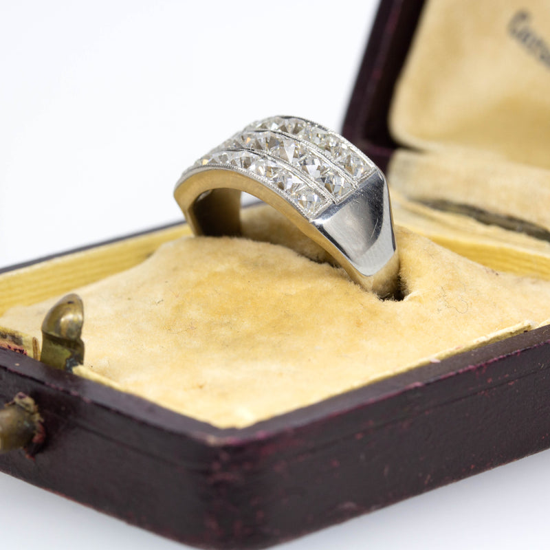 Handmade Platinum Natural French cut Diamond Ring