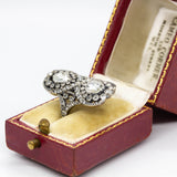 Georgian 18k Gold and Silver Diamond Ring